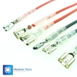 หางปลาแบบเสียบแบนพร้อมสายไฟยาว 20cm 2.8MM/4.8MM/6.3MM plug spring with wire connection cold-pressed terminal with she...