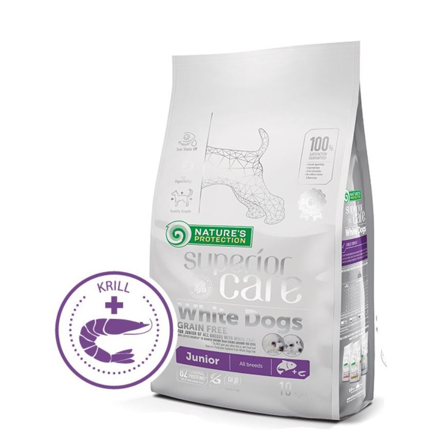 NATURES PROTECTION Superior Care White Dog Grain Free Salmon Junior 10kg(ทุกสายพันธุ์)
