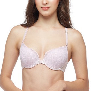 BSC Lingerie ชุดชั้นในลูกไม้เซ๊กซี่ โชว์หลัง รูปแบบ MOLD BRA แบบเสริมฟองน้ำดันทรงตะขอหน้า - BB6505 TQ,LG