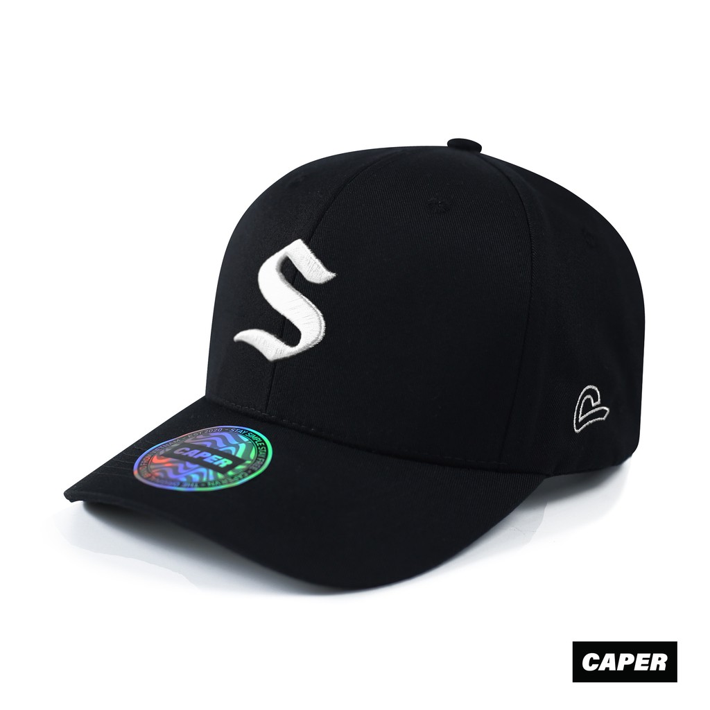 Ballcap Caper สีดํา S มีโลโก้หลากสี