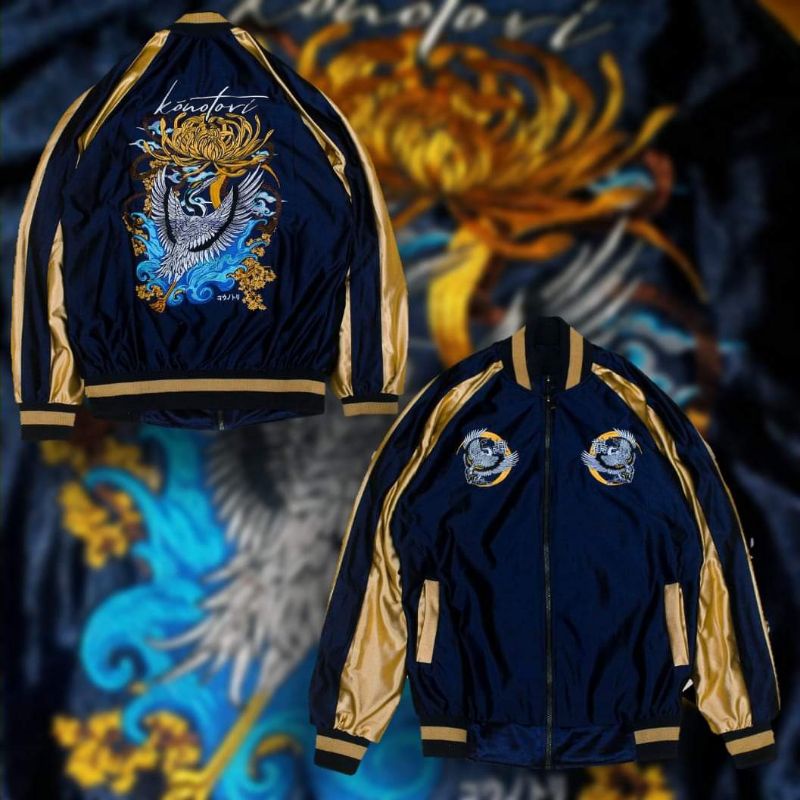 เสื้อแจ็คเก็ต Murayama Sukajan - Konotori - Navi Gold