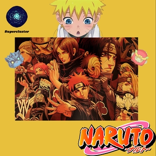 Naruto THE Akatsuki โปสเตอร์กระดาษคราฟท์ ลายอนิเมะ แนวเรโทร ขนาด 50.5*35 ซม. สําหรับตกแต่งผนัง