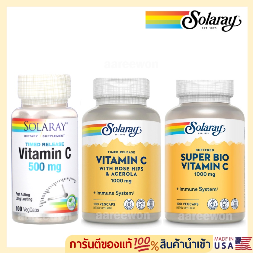 พร้อมส่ง Solaray, Vitamin C, Time Release 100 Caps