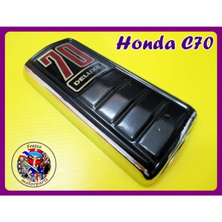 ตัวปิดหน้าพร้อมโลโก้  โลโก้สีแดง Honda Passport C70 Front Fork Top Cover Mask Emblem "Black"