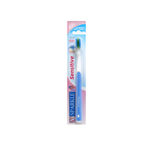 SPARKLE แปรงสีฟัน สปาร์คเคิล รุ่น SENSITIVE TOOTHBRUSH SK0392 สำหรับผู้เสียวฟัน และเหงือกอักเสบ คละสี ฟ้า ชมพู เขียว