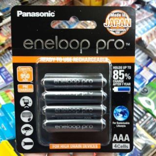 โฉมใหม่ ถ่านชาร์จ Panasonic Eneloop Pro AAA up to 950mAh 4ก้อน ของแท้