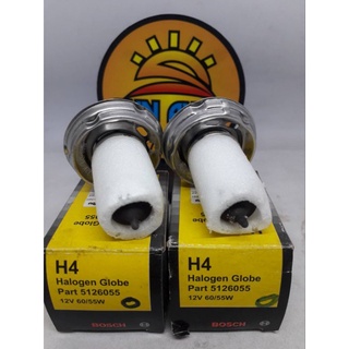 หลอดไฟหน้า  H4 12 V  60/55 W  BOSCH จานกลม 2  ดวง  ราคา  200  บาท