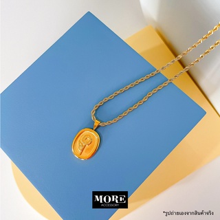 Flower Frame Necklace สร้อยคอสแตนเลสชุบทอง สร้อยคอโซ่ จี้ดอกไม้