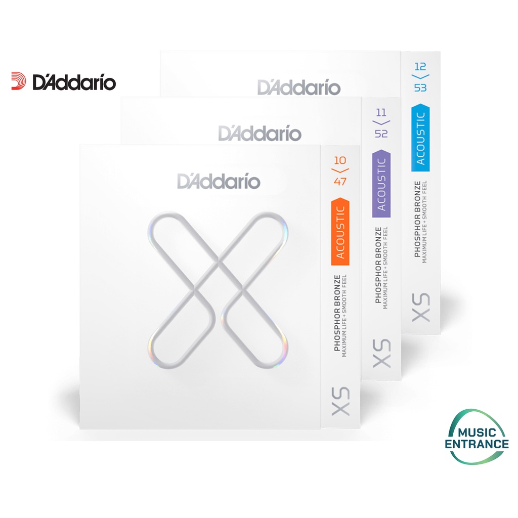 D'addario XS Phosphor Bronze Acoustic Guitar String สายกีต้าร์โปร่ง addario XSA เคลือบ คุณภาพสูง ของ