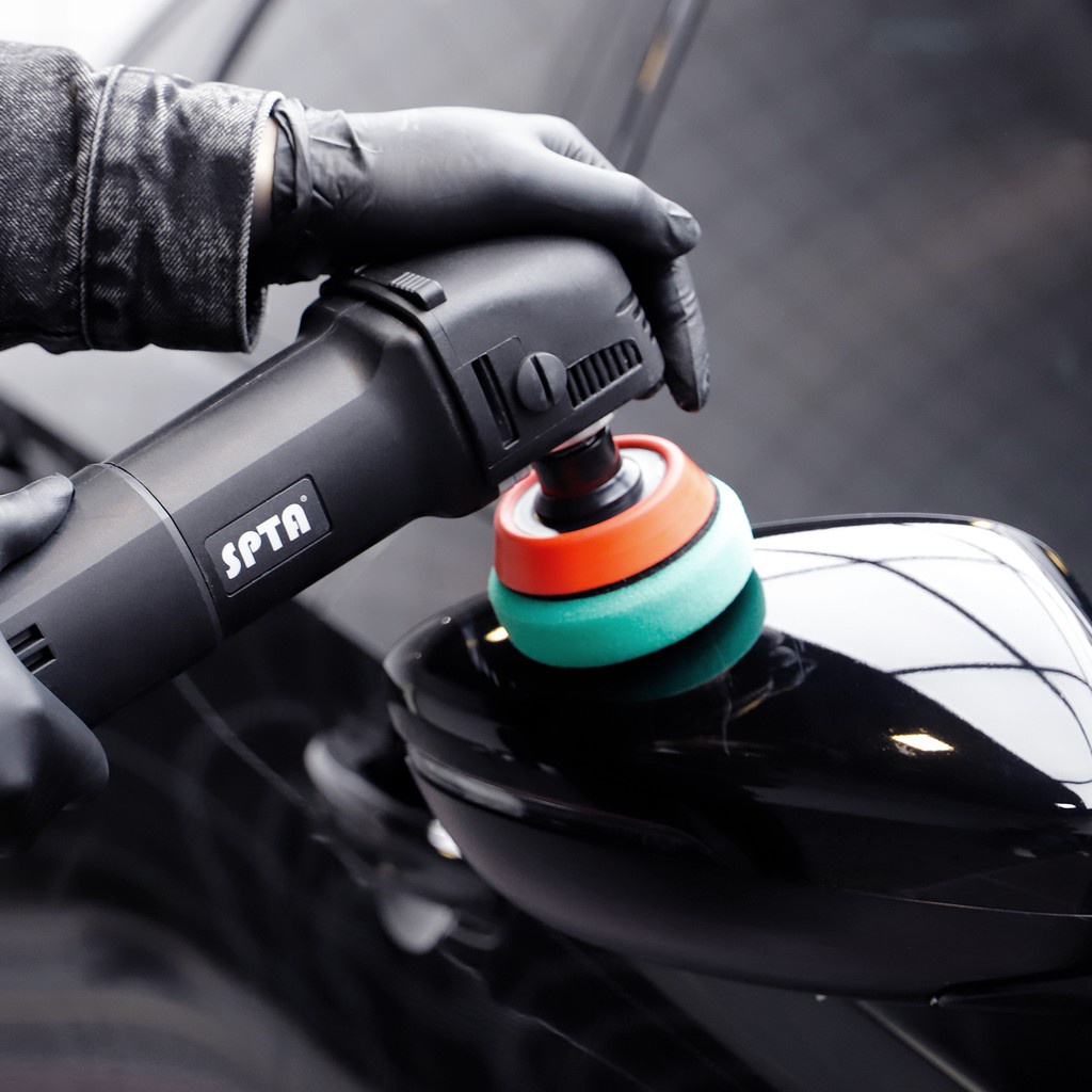 SPTA เครื่องขัดรถยนต์ 3 นิ้วเครื่องขัดโรตารี่ที่บ้าน DIY เครื่องขัดหมุนอัตโนมัติชุดแผ่นขัด