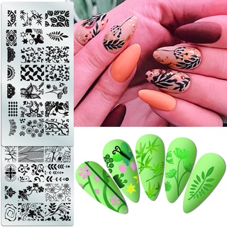 MEET ACROSS แผ่นแม่แบบ ทรงสี่เหลี่ยมผืนผ้า ลายดอกไม้ ใบไม้ ส…