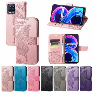 เคสโทรศัพท์มือถือหนังฝาพับลายผีเสื้อ 3D สําหรับ Realme8 Realme Gt 5G