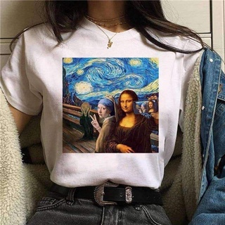 Monalisa เวอร์เมอร์ | เสื้อผ้า Abamclothes | เสื้อยืดลําลอง แขนสั้น โอเวอร์ไซซ์ ลายสุนทรียภาพ ยุค 90s สไตล์เกาหลี วินเทจ