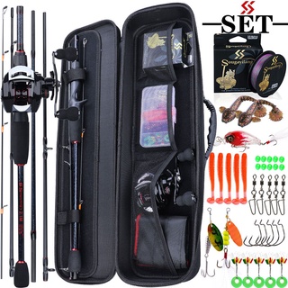 Sougayilang Fishing Full Kit Combos 5 ส่วน 1.8-2.4m Casting Rod และ 19BB Baitcasting Reel และกระเป๋าใส่ตกปลาสำหรับตกปลา