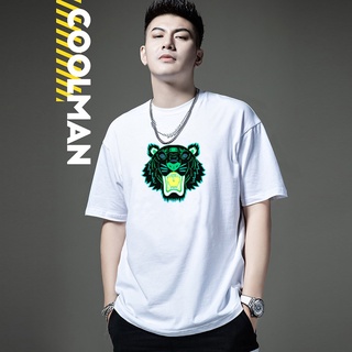 [Digital Print] เสื้อยืดแขนสั้น ผ้าฝ้าย ทรงหลวม พิมพ์ลายเสือ ขนาดใหญ่ สําหรับผู้ชาย และผู้หญิง ไซซ์ S-4xl TB0006