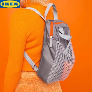 IKEA PIVRING พีฟริง กระเป๋าเป้, ปรับสายสะพายให้กระชับไหล่ได้ง่าย เทาอ่อน24x8x34 ซม./9 ลิตร