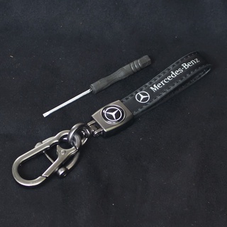 [Keychain] พวงกุญแจรถยนต์ หนัง PU หัวเข็มขัดโลหะ สําหรับ Mercedes Benz Class W212 W211 W210 W203 W204 W205 CLA GLK CLS A C E