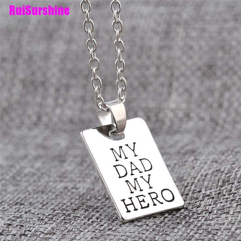 ( Ruisurshine ) สร้อยคอจี้ตัวอักษร My Dad My Hero สําหรับผู้ชาย #1