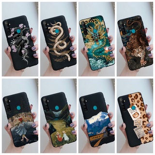 เคสโทรศัพท์ซิลิโคน TPU แบบนิ่ม เนื้อแมตต์ ลายมังกรงู สีดํา สําหรับ Realme 3 3i C3 5 5i 5s 6i 6 Pro