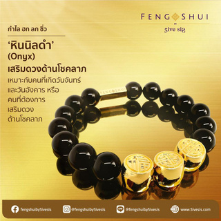 Horosociety กำไล ฮก ลก ซิ่ว หินนิลดำ (Onyx) เสริมดวงด้านโชคลาภ