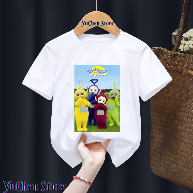 2022 น่ารัก เทเลทับบี้ เสื้อยืดเสื้อยืดสีขาวชายการ์ตูนพิมพ์เสื้อยืดฮาราจูกุสาวน้อยเสื้อยืดแขนสั้นท็อปส์เสื้อยืด ราคา ถูกที่สุด ดีลบีเคเค แกลเลอรีภาพที่ 6