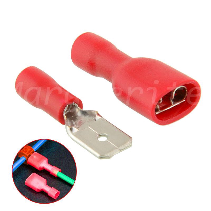 Red Fully Insulated Female electrical wire cable 12v Crimp Terminals