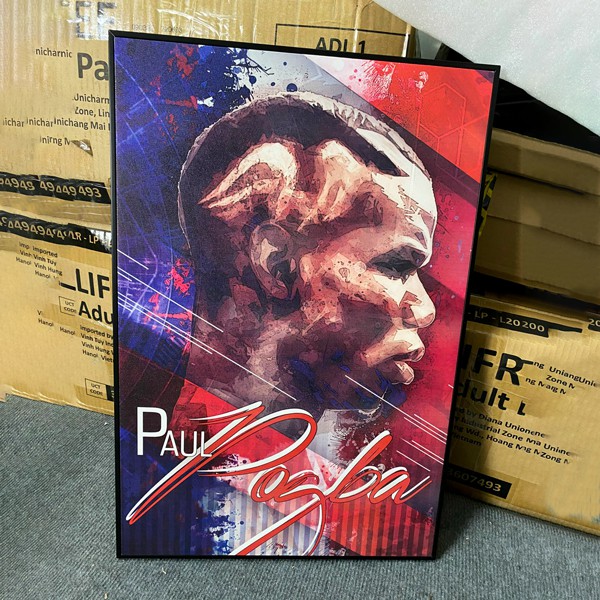 ภาพวาดผ้าใบ Paul Pogba กรอบ ตกแต่งมุมสําหรับเล่นเกม