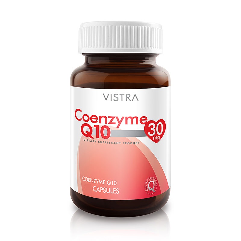 Vistra Co enzyme Q10 30mg. โคเอ็นไซม์ คิวเท็น 30เม็ด #78
