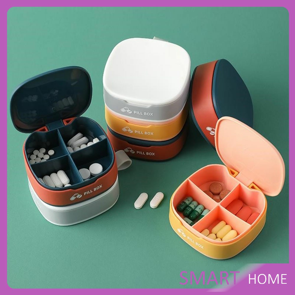 กล่องเก็บยาขนาดเล็ก กล่องจัดระเบียบยา กล่องแยกยา กันน้ำและกันชื้น กล่องเก็บของ Silicone pill box