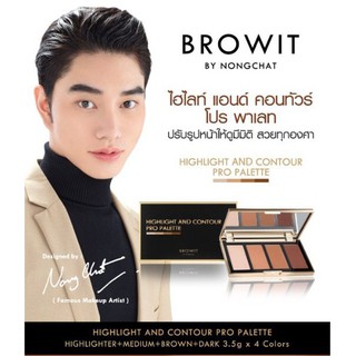 Browit SHOW GLOW HIGHLIGHTER PALETTE 4g.x4 Highlight And Contour โชว์โกลว์ไฮไลท์เตอร์พาเลท บราวอิท