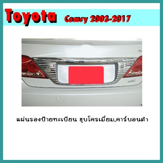 แผ่นรองป้ายทะเบียน Camry 2006-2011 คาร์บอนดำ