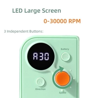 ใหม่ UV101 เจาะเล็บเครื่องบดเล็บไฟล์ไฟฟ้าหน้าจอ LED 30000Rpm ชาร์จใหม่ได้