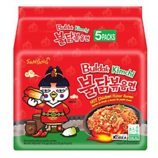 SAMYAUNG BULDAK KIMCHI HOT CHICKEN RAMEN ซัมยัง ราเมนแห้งกิมจิไก่เผ็ด ขนาด 135กรัม ยกแพ็ค 5ซอง