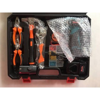 สว่านแบตเตอรี่ชุด 12V. BOSTA พร้อมอุปกรณ์