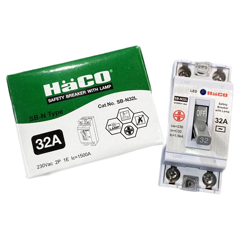 HACO เซฟตี้เบรกเกอร์ ขนาด 10A 16A 20A 32A (แถมฟรี กล่องเบรกเกอร์) - รูปที่ 2