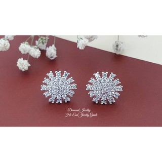 New Arrival !!!!!  Diamond Earring ต่างหูเพชร CZ แท้ ดีไซน์ Snowflake งานน่ารักๆ สวยมากกกกกกกกก