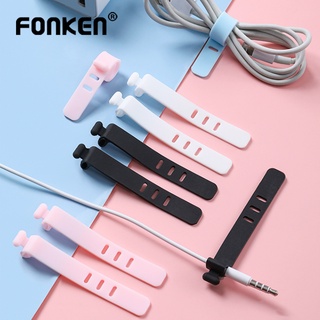 Fonken เทปซิลิโคนสายเคเบิ้ล Usb สําหรับจัดระเบียบสายเคเบิ้ลสายหูฟัง 5 ชิ้น