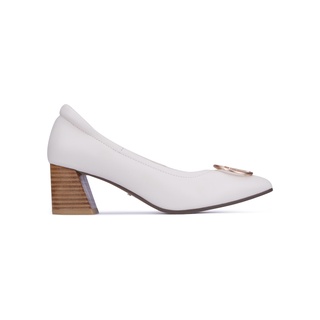 SHU CELEB HEELS 2.5" SIGNET ON RETRO - WHITE CHOC รองเท้าส้นสูง