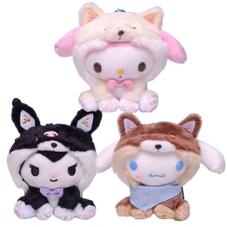 ตุ๊กตายัดนุ่น การ์ตูนสัตว์ Kuromi My Melody Cinnamoroll Kawaii น่ารัก ขนาด 11 ซม. ของเล่นสําหรับเด็ก