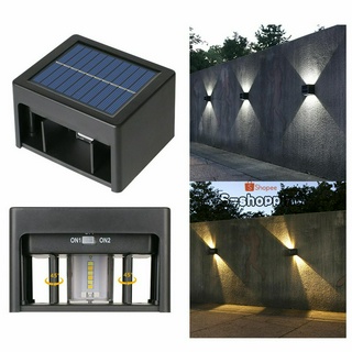 TJ-12LED  2ระบบไฟ   โคมไฟตกแต่งบ้าง Solar light ติดผนัง ติดรั้วบ้าน เพิ่มความสวยงาม