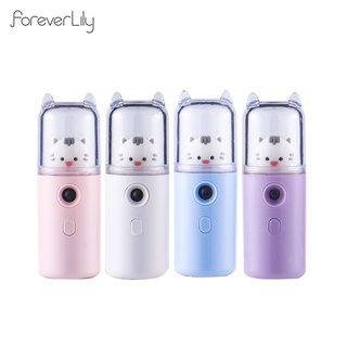 【Foreverlily】เครื่องพ่นไอน้ํานาโน ไฟ LED ชาร์จ USB สําหรับสัตว์เลี้ยง แมว