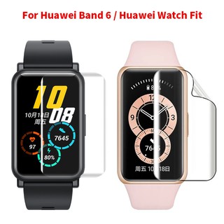 2pcs Tpu Soft ฟิล์ม สําหรับ huawei band 6 นาฬิกาสมาร์ท ฟิล์มกันรอย สําหรับ Huawei Watch Fit  สกันรอยหน้าจอ