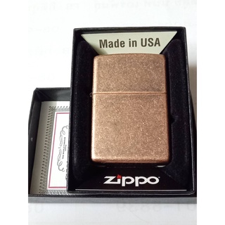 ZIPPO  301FB ANTIQUE COPPER   ผิวชุบทองแดงแท้ ลายเรียบ   ของใหม่  มาพร้อมกล่อง  รับประกันของแท้  นำเข้าจากอเมริกา