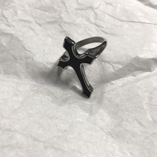 Titanium steel dark cross ring retro hip hop men and women trend ring