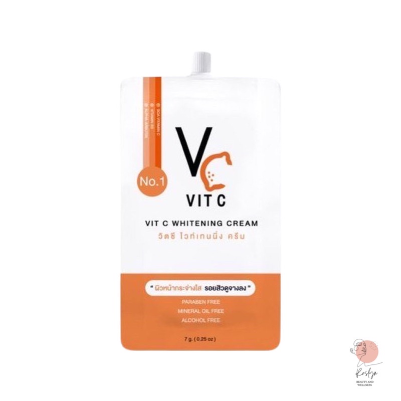 KT-70 VC Vit C Whitening Cream ครีมวิตซี น้องฉัตร (ครีมซอง) ขนาด 7 กรัม ของเเท้