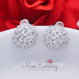 Miss Earring ต่างหูเพชรสวิสบาเก็ต Baguette cut เพชรเหลี่ยม สวยหรู พร้อมส่ง