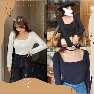 [ 🔥อกถึง 40" ] : PMP0709 : พร้อมส่ง เสื้อผ้าไซส์ใหญ่ เสื้อผ้าสาวอวบ คนอ้วน เสื้อสาวอวบ เสื้อยืดคอเหลี่ยม เสื้อไหมพรม