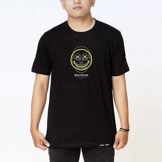 T-Shirtเสื้อยืด พิมพ์ลายหัวกะโหลก Deathless Smile สีดํา สําหรับผู้ชาย S-5XL