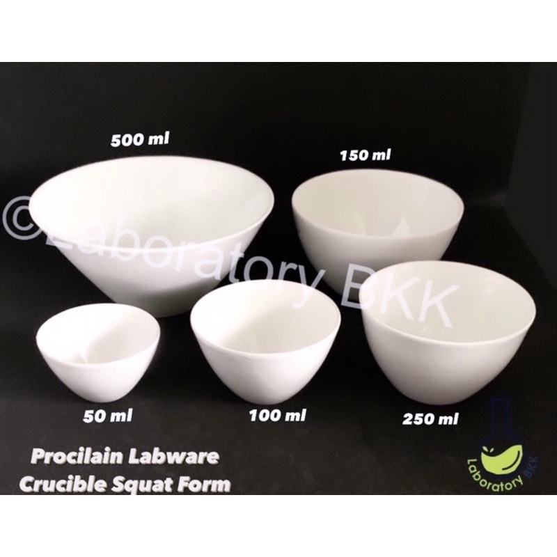 Porcelain Crucible S/F เบ้ากระเบื้อง ทนการเผาอุณหภูมิสูง เบ้าเคลือบ ถ้วยเผา ถ้วยวิทยาศาสตร์ 50 100 1