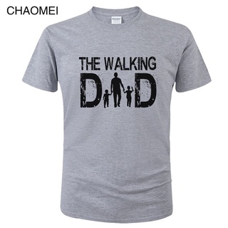 เสื้อยืดผ้าฝ้ายพิมพ์ลายแฟชั่นGildan เสื้อยืดผ้าฝ้าย พิมพ์ลาย The Walking Dads Fathers Day Ideas สําหรับผู้ชาย